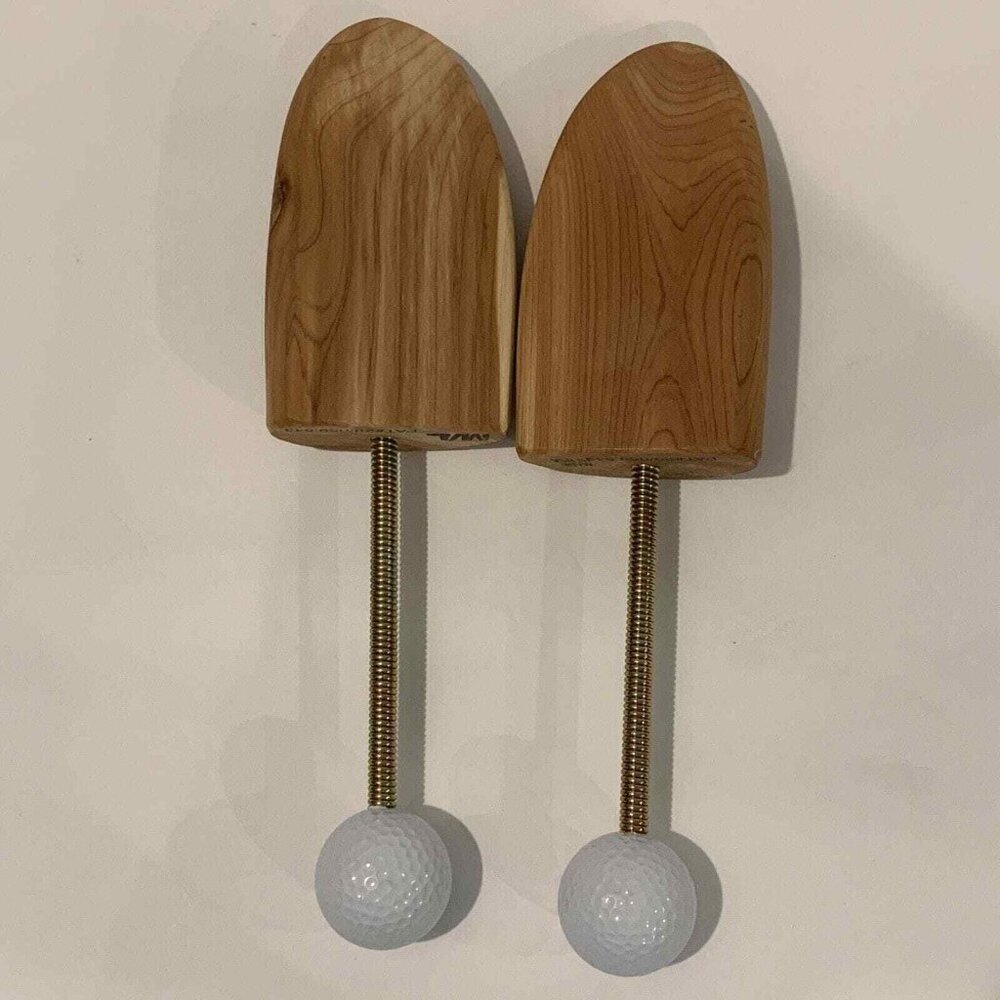 Golf Ball Shoe Tree Pair Shaper Stretcher Wooden Cedar Adjustable Men Women Gift - Picture 4 of 7